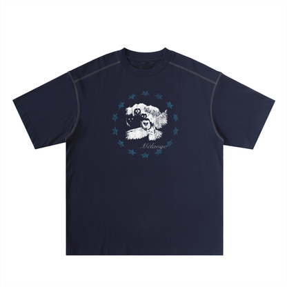 Mélange Stitched Cotton Tee