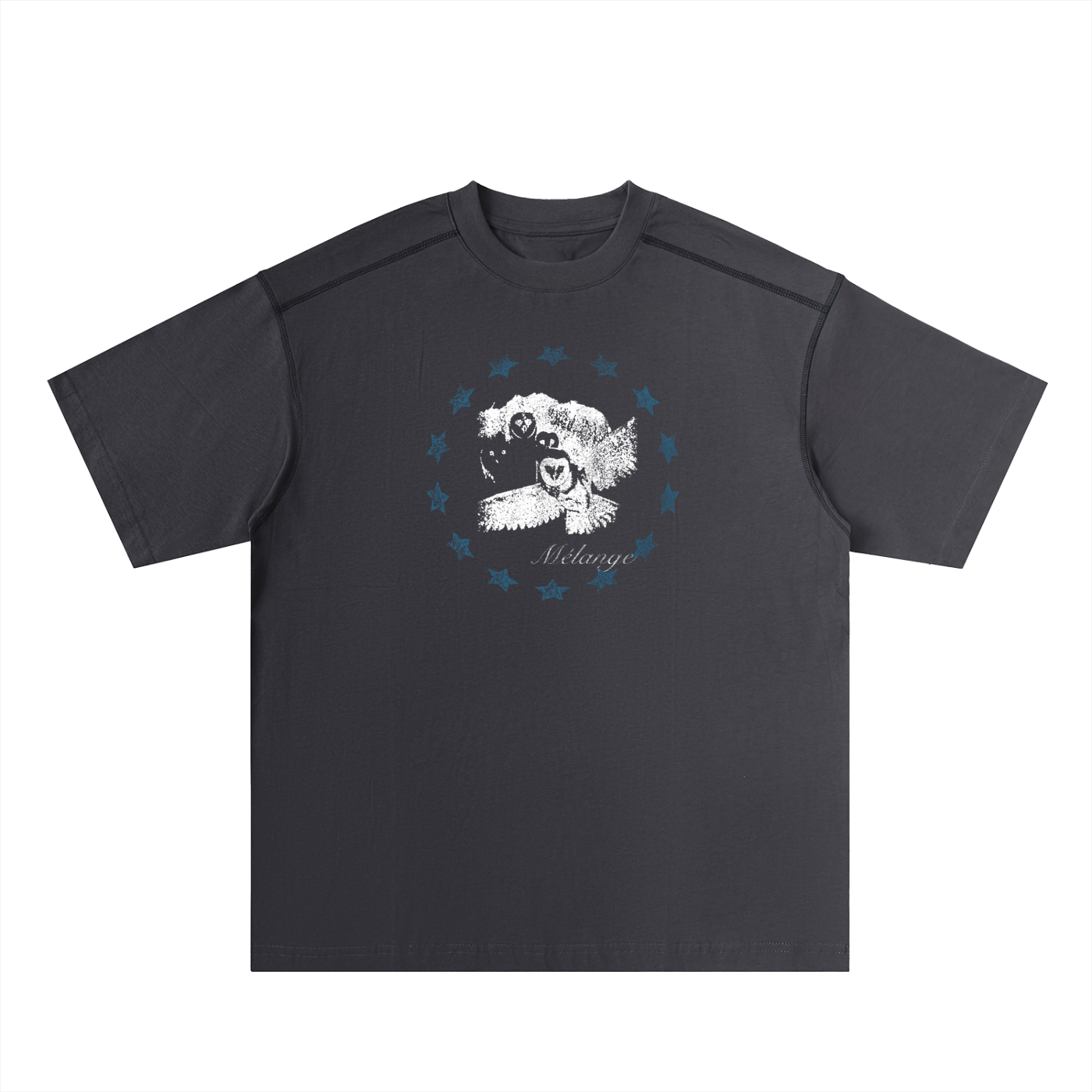 Mélange Stitched Cotton Tee