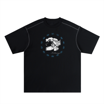 Mélange Stitched Cotton Tee