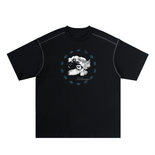 Mélange Stitched Cotton Tee