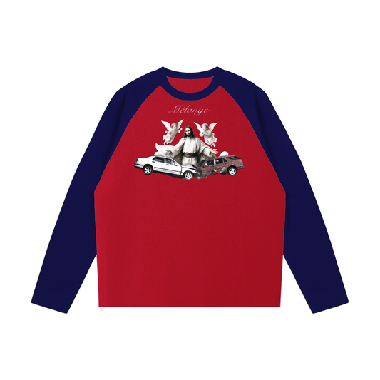 Mélange Raglan Long-Sleeve