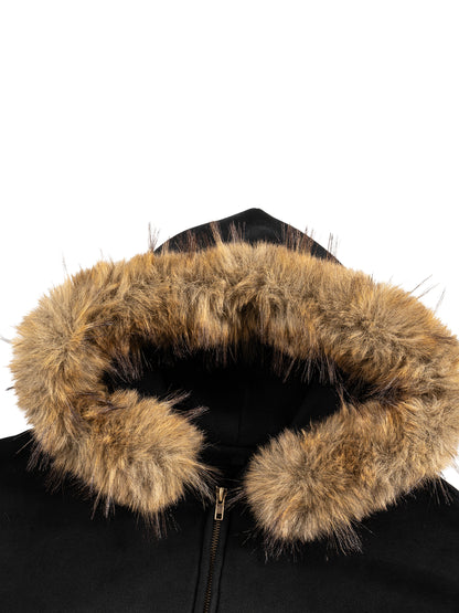 Mélange SunFaded Detachable Fur Hoodie